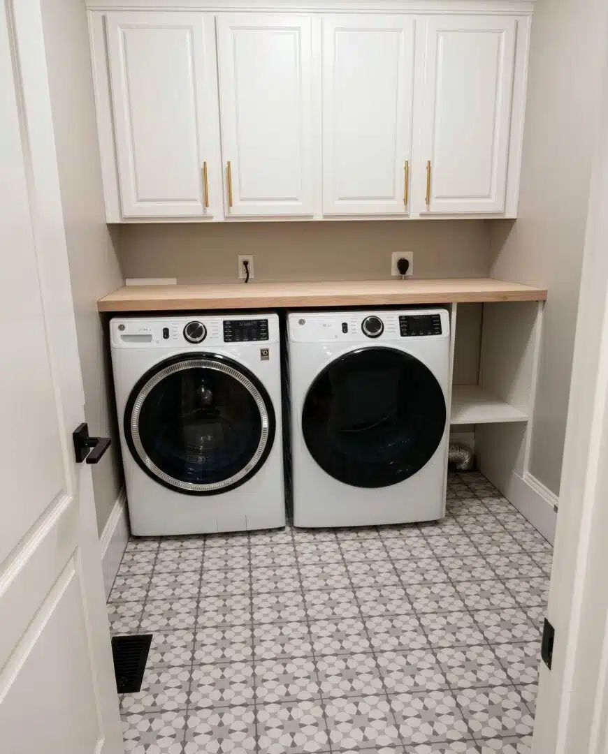 Laundry room tile work